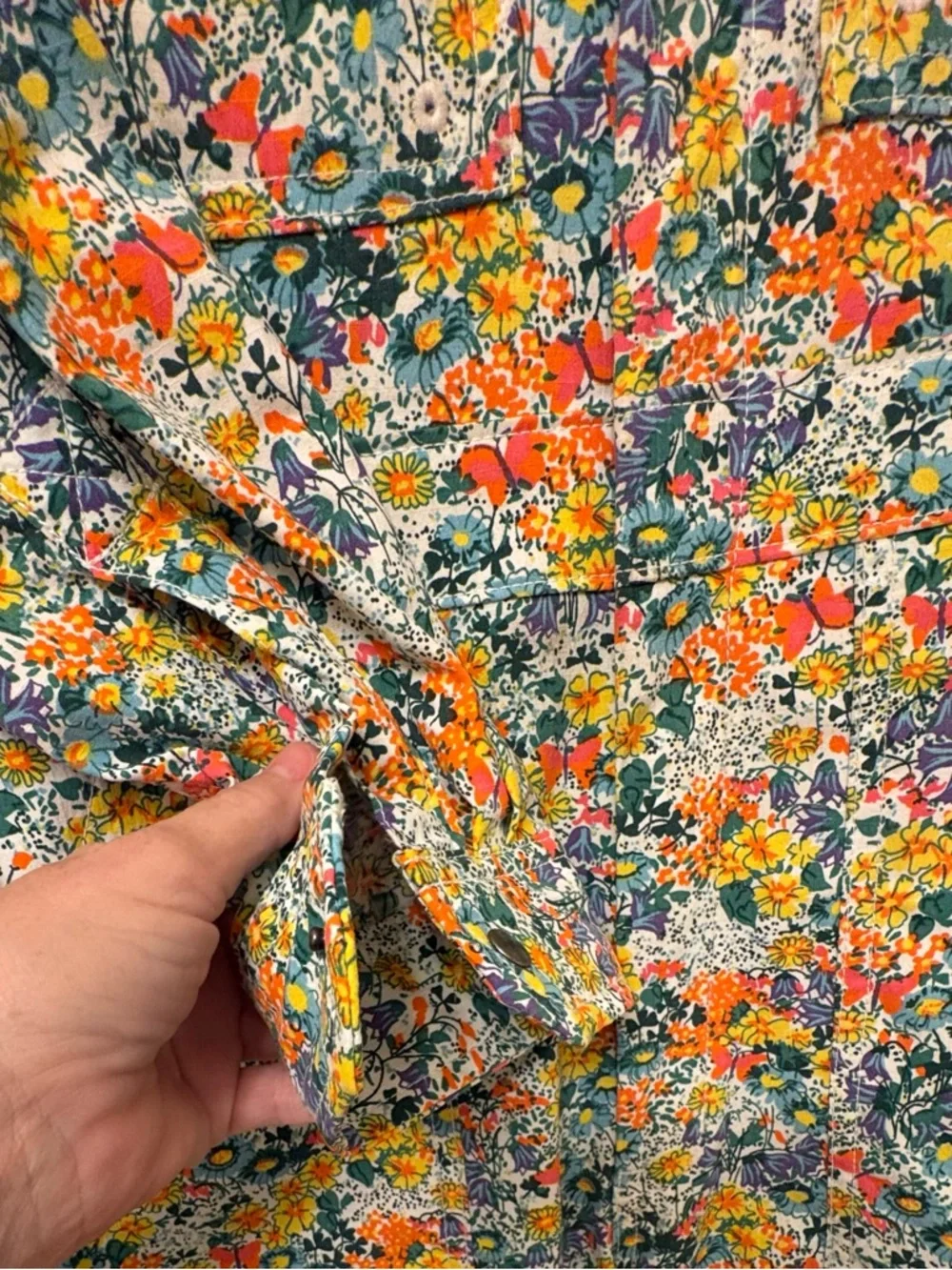 Duluth Trading Co. long sleeve heirloom floral jumpsuit. Size small. - Picture 4 of 10